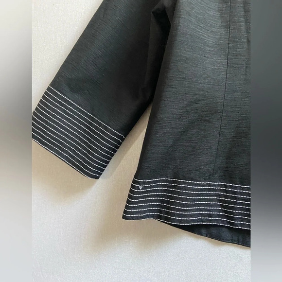 Silkland 3/4 sleeve button silk pea coat Sz 12 - Picture 9 of 9